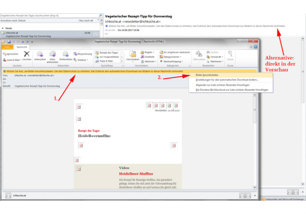 Outlook Bilder herunterladen